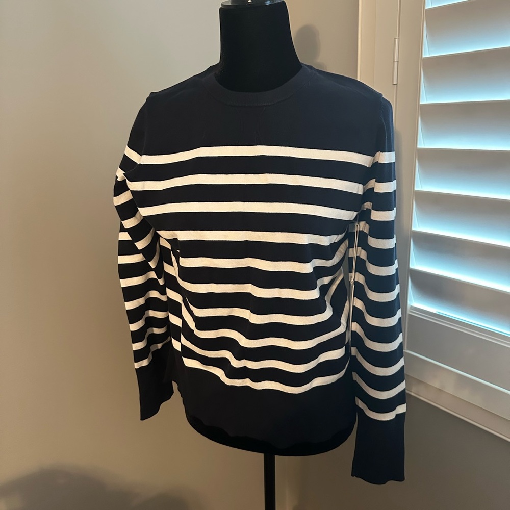 Kit and Ace Navy and White Striped Sweater